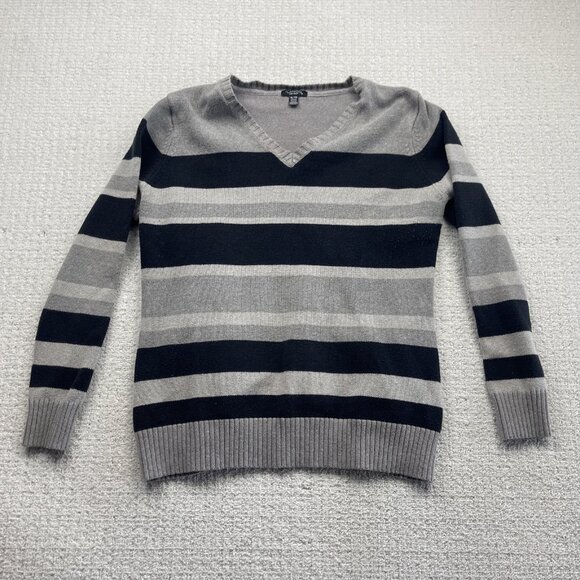 Lot x2 Bulk Striped Pullover Sweater Knit Red / Grey Women Sz XL Preppy Cozy - Picture 12 of 16